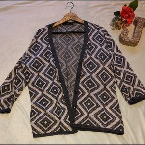 Tribal Black and Gray Elementz Cardigan Size XL